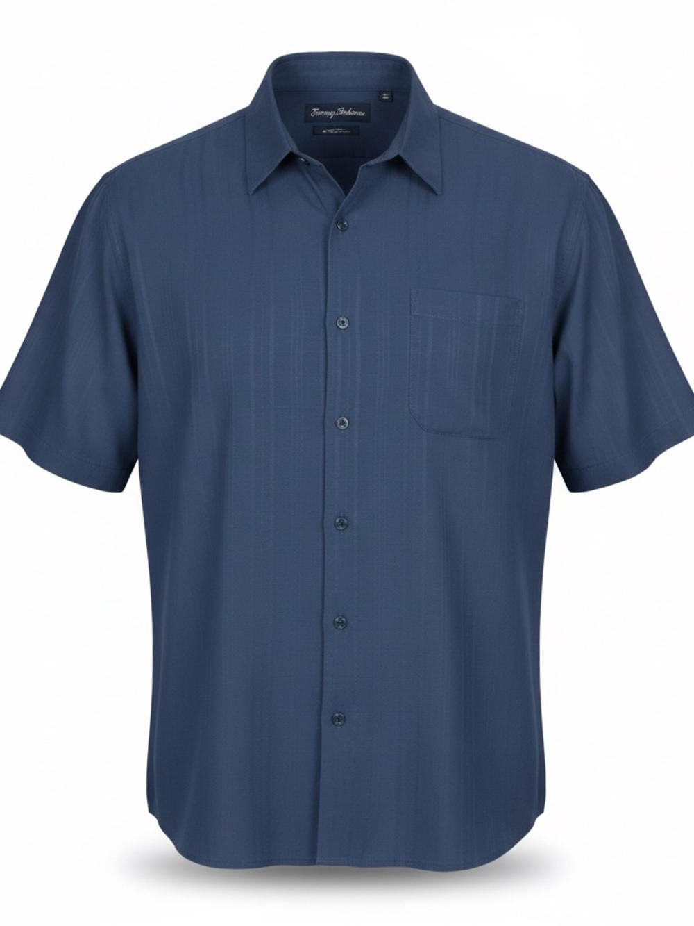 Tommy Bahama Mens XXL Tall Shirt Blue 100% Linen Tonal Plaid Short Sleeve 2XLT
